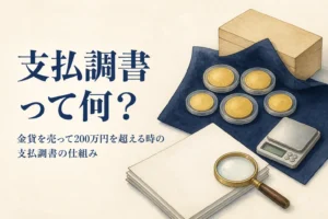 金貨を売った時の支払調書の仕組みを考えるイメージ