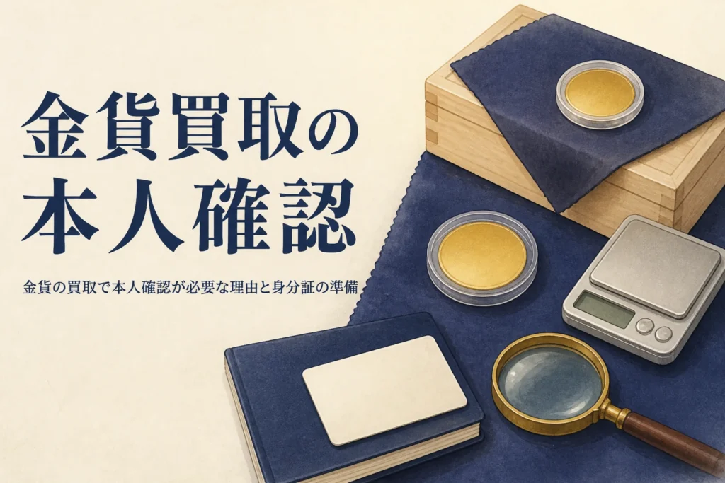 金貨の買取で本人確認の準備をするイメージ