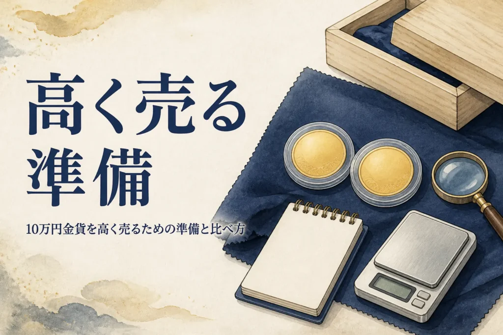 10万円金貨を高く売る前の準備のイメージ
