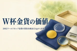 2002ワールドカップ金貨の買取価格を計算するイメージ